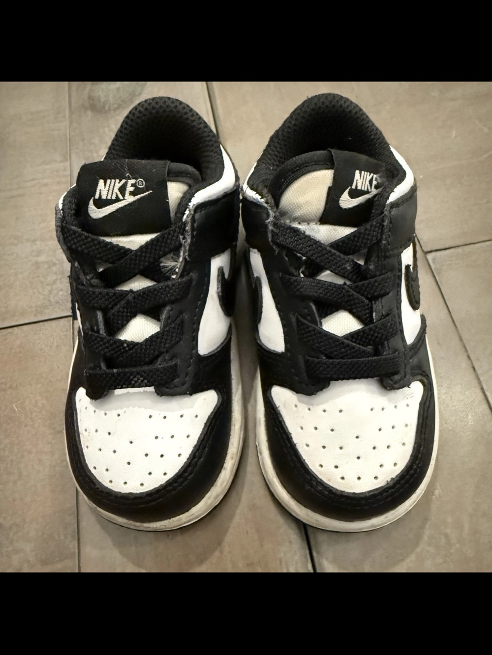 Nike Dunk Low Retro Panda TD (Toddler) shoes Preowned 5C - Picture 4 of 9